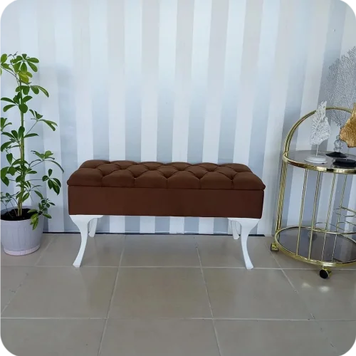 Lüks Yarım Sandıklı Kapitoneli Dekoratif Puf 100cm