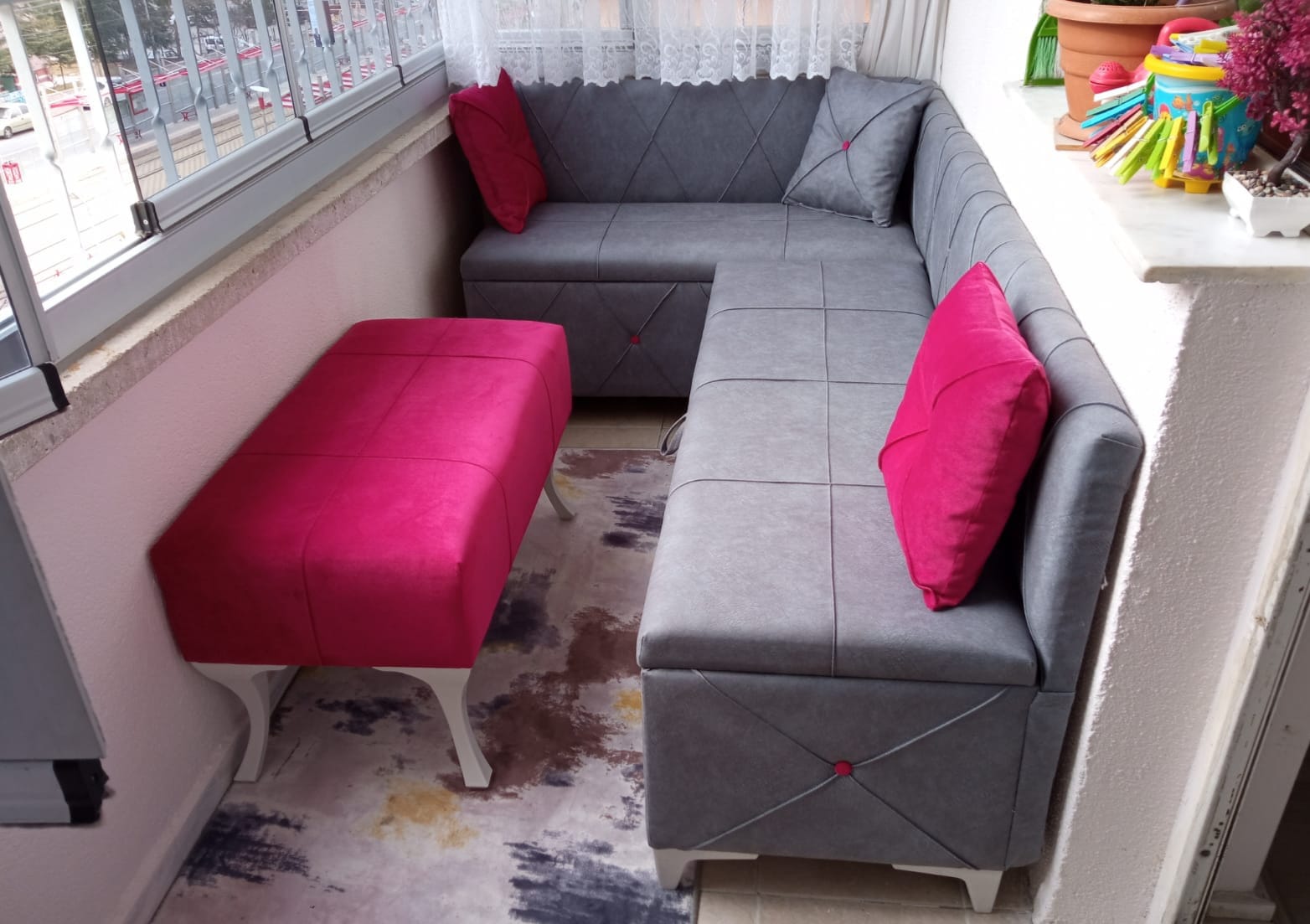 Balkon Mutfak Sandıklı Köşe Takımı - Aldagelsin