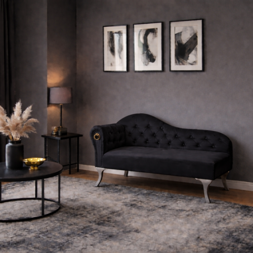 Dekoratif Bihter Koltuğu Siyah Josephine Koltuk
