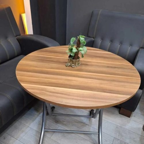 90 cm Yuvarlak Katlanır Yemek, Çalışma Ders ve Bahçe Katlanır  Masası