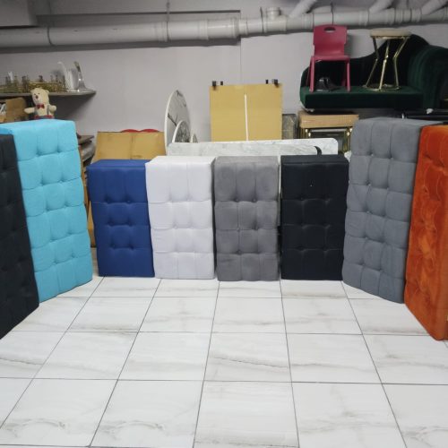 Renk Renk Yeni Model Lüks Çizgi Kapitoneli Sandıklı Puf Bench Beyaz Ayak (120*45) 1 Adet